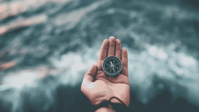 compass in hand