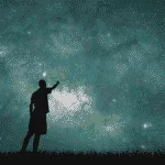 man looking at stars